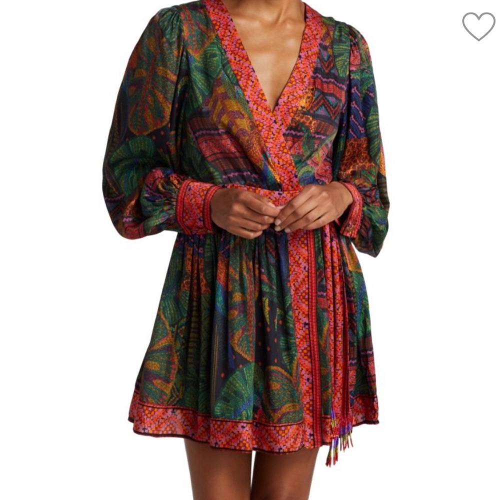 Farm Rio Forest Tapestry Wrap Dress